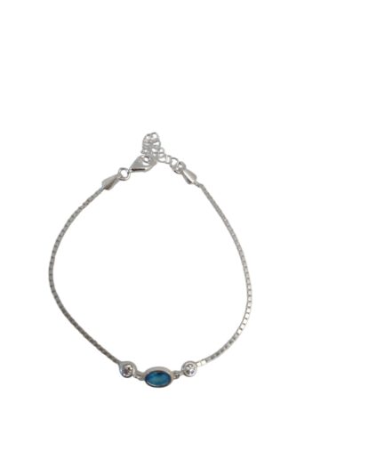 Pulsera con Piedra Celeste y Puntos de Luz