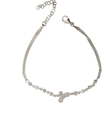 Pulsera con Mariposa y Puntos de Luz Blancas